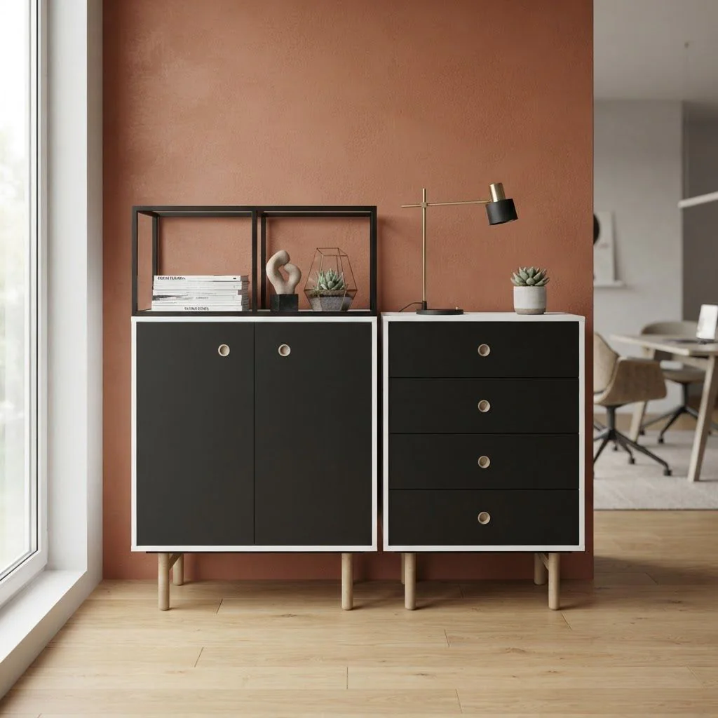 Bridge Flügeltürenschrank inkl. Regaltop 134,4 cm hoch von Bisley - Produktbild 2 von 4