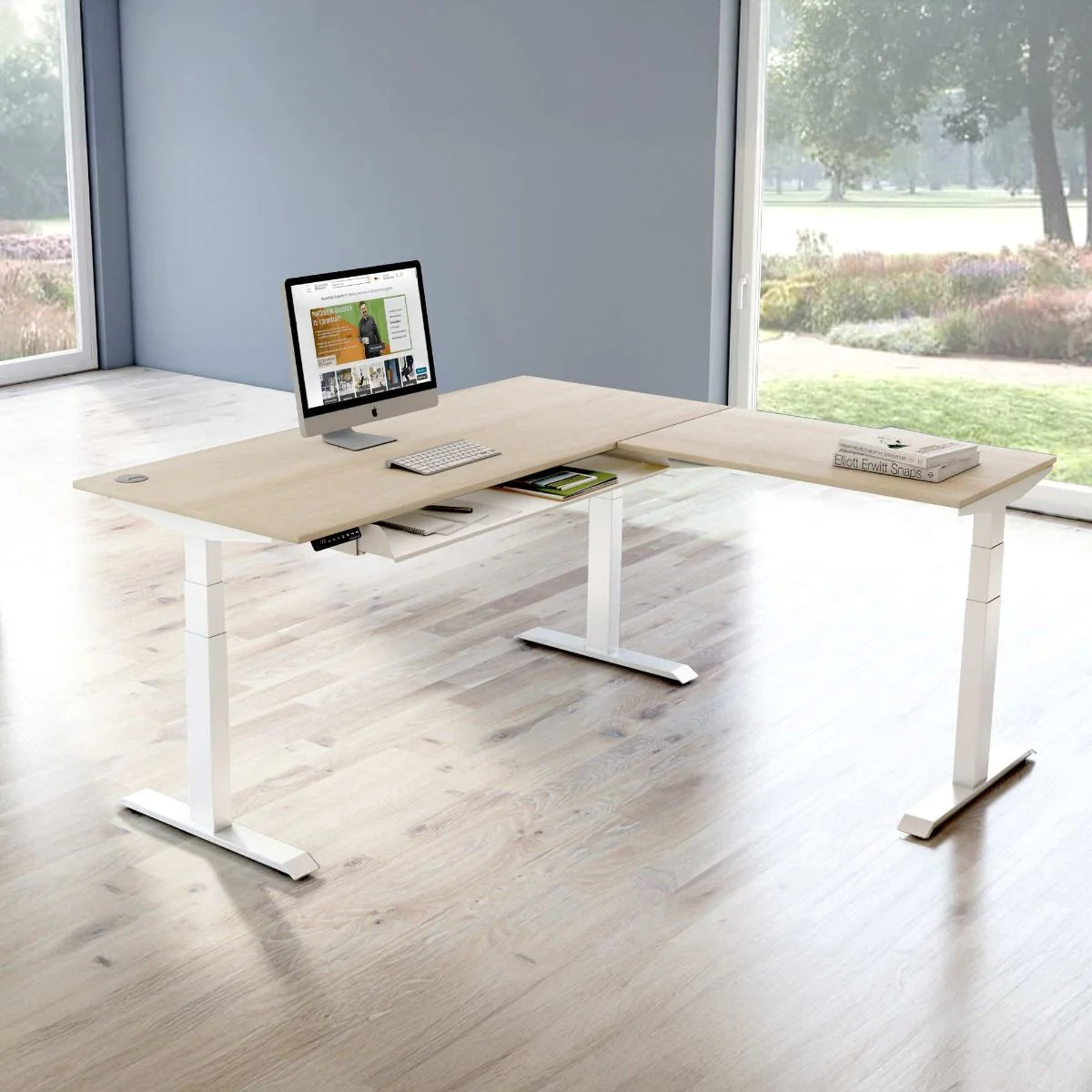 Höhenverstellbarer Winkelschreibtisch Stayble 2.0 von Deskonia - Produktbild 1 von 1
