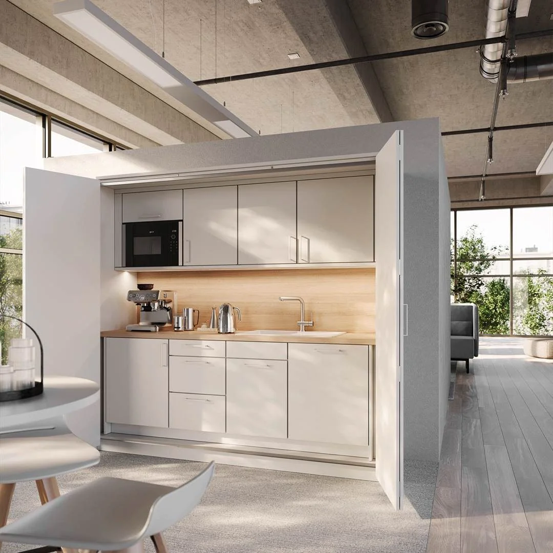 Faltwand-Küche mit Umhausung pop up kitchen von fm Büromöbel - Produktbild 5 von 11