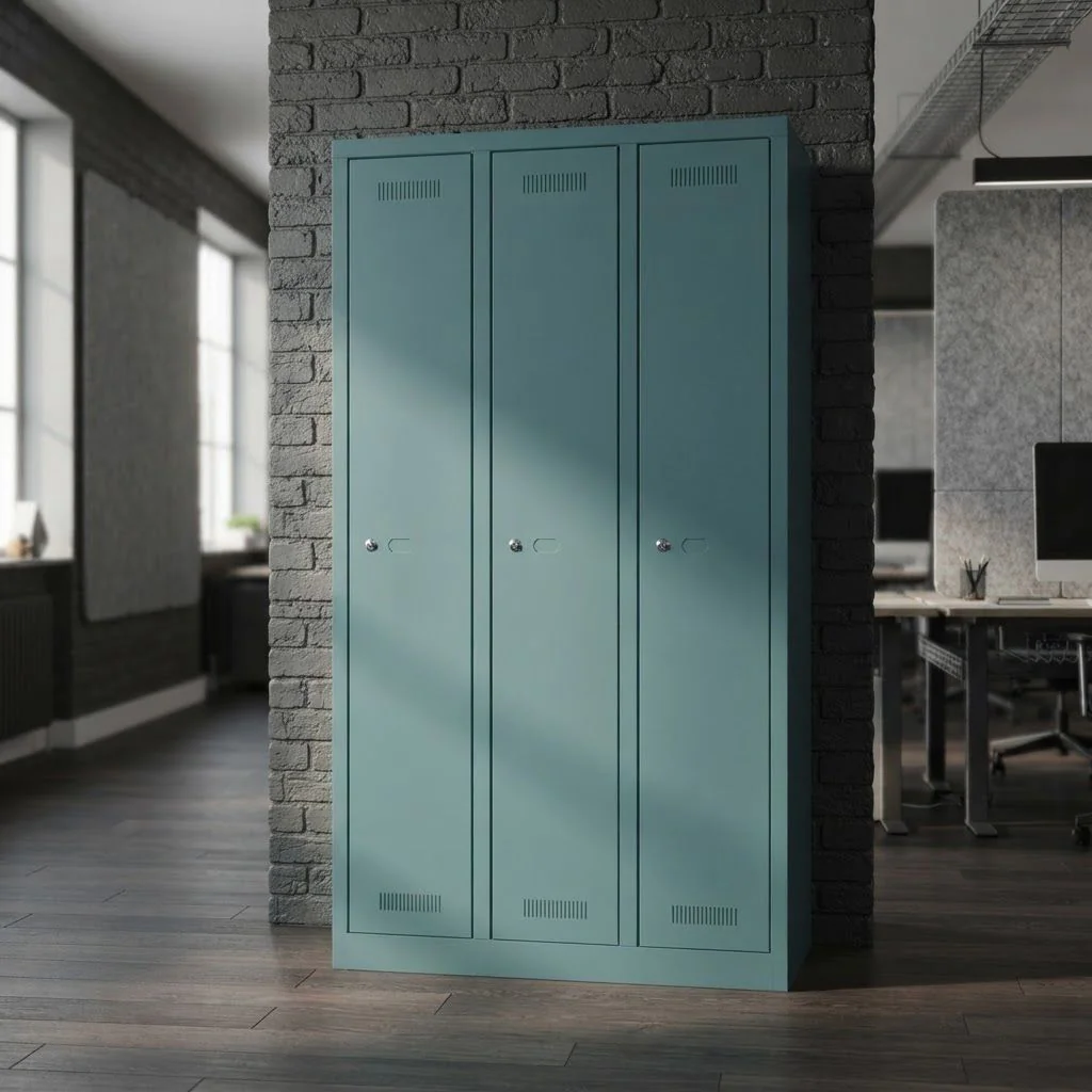 Garderobenschrank Monobloc - 3 Fächer von Bisley - Produktbild 2 von 6