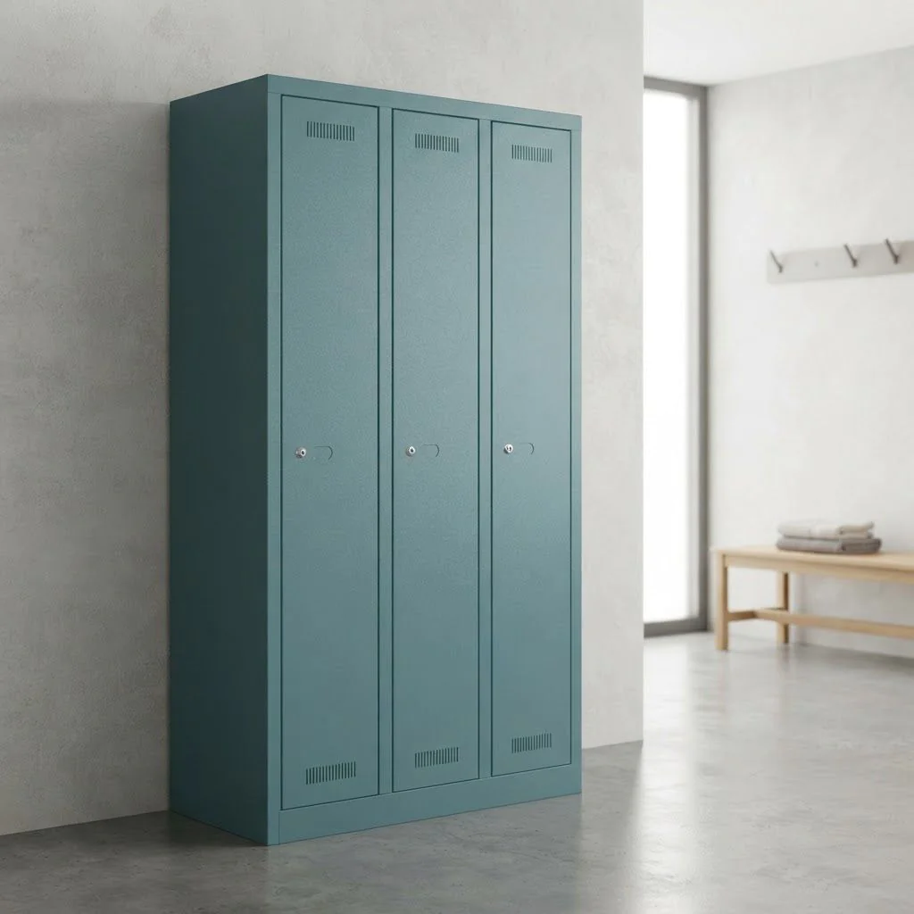 Garderobenschrank Monobloc - 3 Fächer von Bisley - Produktbild 3 von 6
