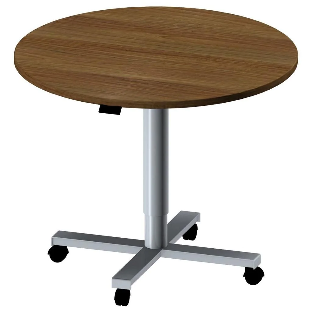 Hubsäulentisch Ø 90 cm mit Fußkreuz von Geramöbel - Produktbild 2 von 6