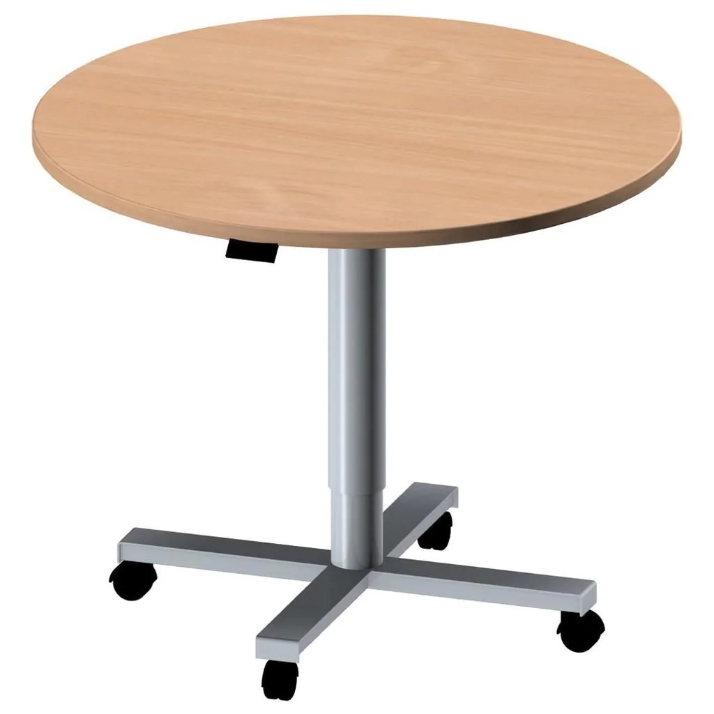 Hubsäulentisch Ø 90 cm mit Fußkreuz von Geramöbel - Produktbild 3 von 6