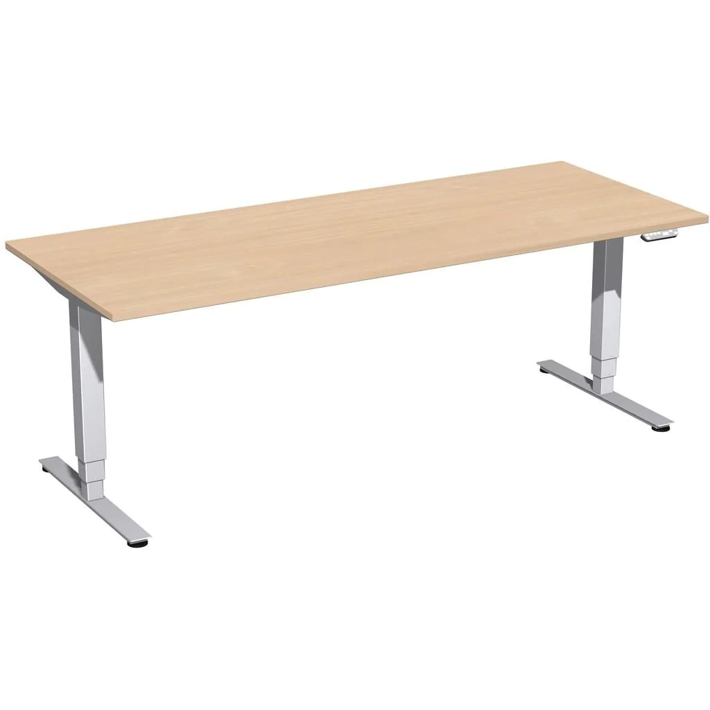 Höhenverstellbarer Schreibtisch Elektro Pro+ Rechteckform von Geramöbel - Produktbild 10 von 12