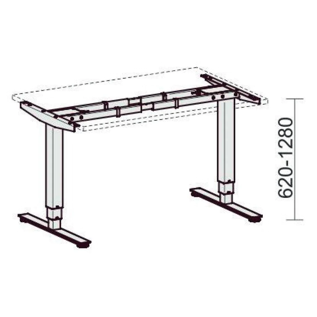 Höhenverstellbarer Schreibtisch Elektro Pro+ Rechteckform von Geramöbel - Produktbild 12 von 12