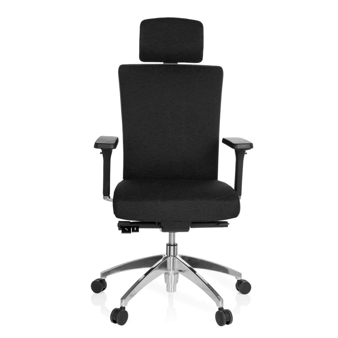 Bürostuhl Chefsessel ASTRA LUX Stoff schwarz - hjh-657401