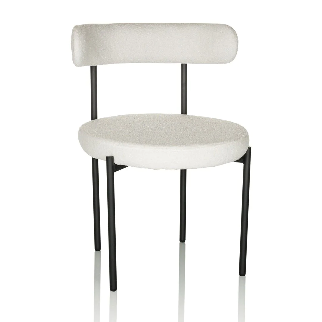Living Stuhl Dining Stuhl TEDIO Stoff Bouclé weiß von HJH - Produktbild 1 von 8