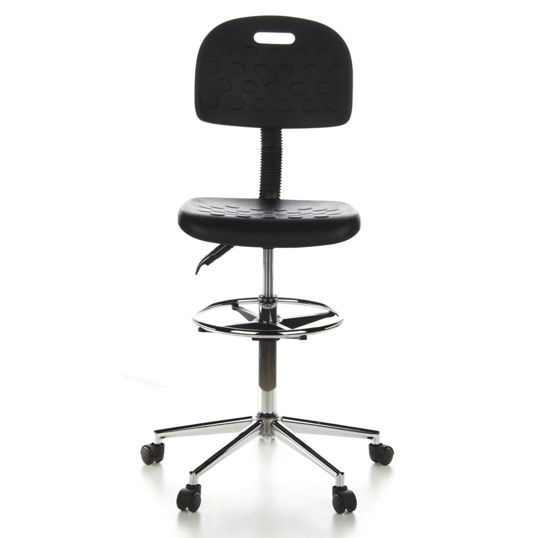 Hocker Drehhocker Arbeitsstuhl TOP WORK 23 Hartschaum schwarz Chrom von HJH - Produktbild 1 von 5