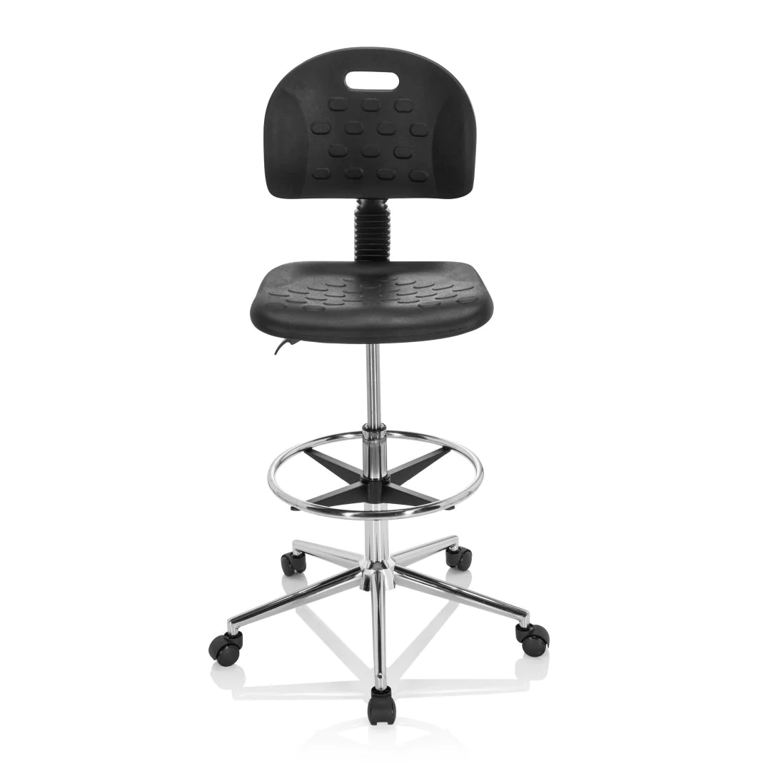 Arbeitsstuhl Arbeitshocker TOP WORK 23 I PU Schaum schwarz von HJH - Produktbild 1 von 14