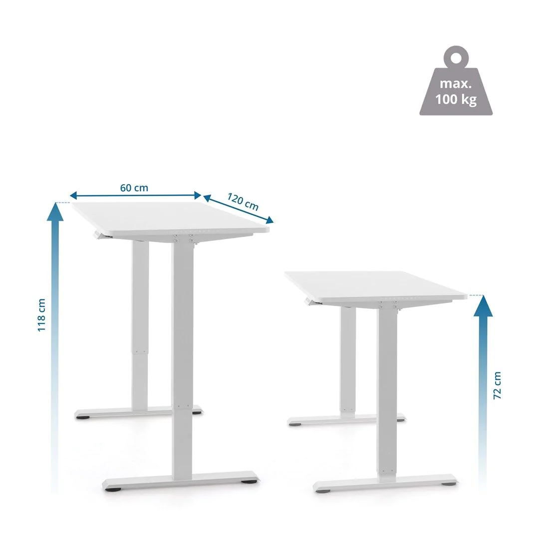 Kinderschreibtisch Worktime Kid 120 x 60 LED elektrisch höhenverstellbar weiß von HJH - Produktbild 9 von 9