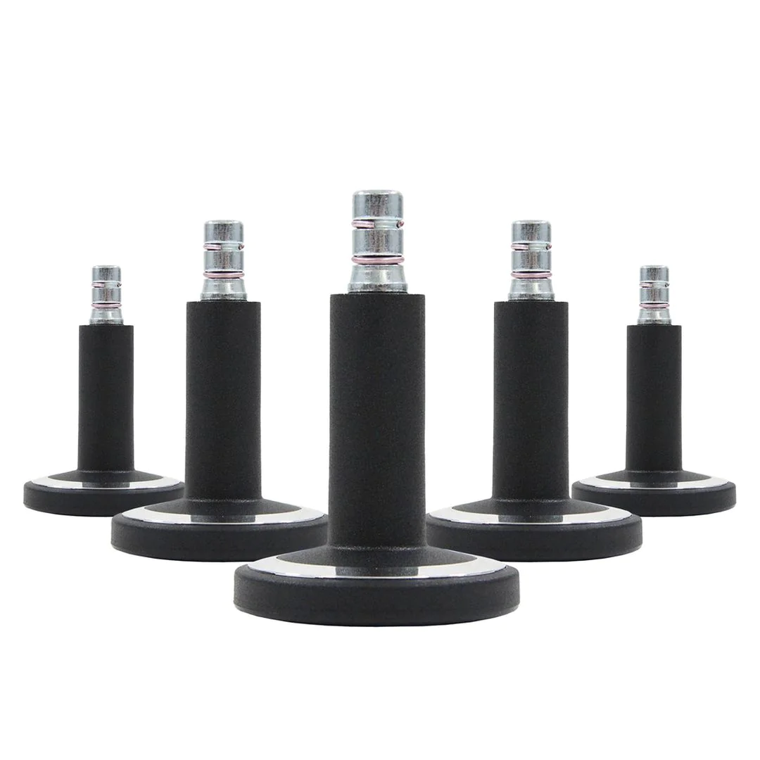 5x Bodengleiter STATO-M Stift 11 mm 60 mm Standfüße schwarz/chrom (5er Pack) von HJH - Produktbild 1 von 5